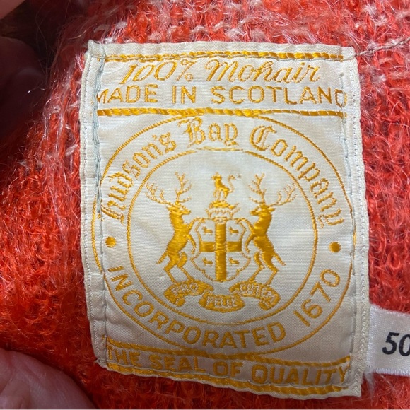 Vintage 1950's Hudson's Bay Mohair Red Plaid Throw Blanket Made in Scotland Cozy - Picture 9 of 14